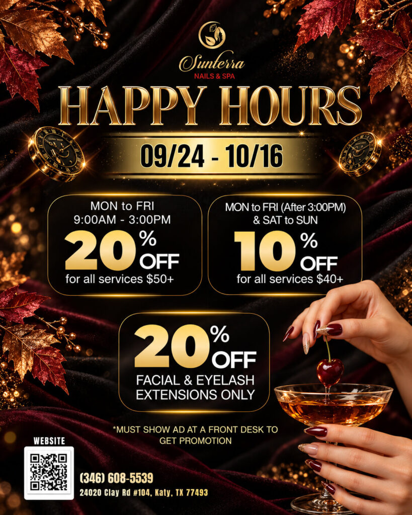 Sunterra Happy Hours promotion September 24 through October 16